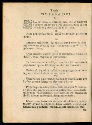 Theses De Lege Dei.