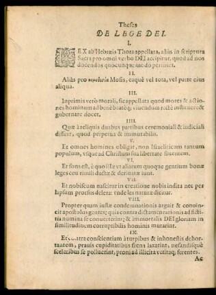 Theses De Lege Dei.