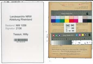Entnazifizierung Willy Tessun , geb. 01.01.1902 (Schlosser)