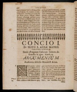 300-325, Concio I. - Concio III.
