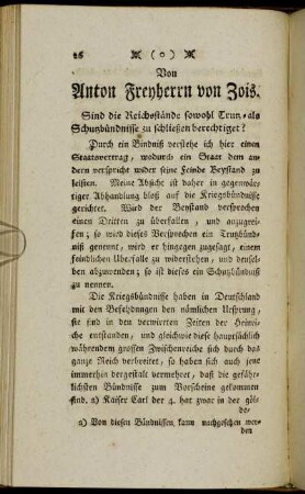 Sind die Reichstände sowohl Trutz- als Schutzbündnisse zu schließen berechtiget?