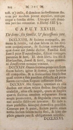 Caput XXVIII. De domo, seu familia, & successionis jure.