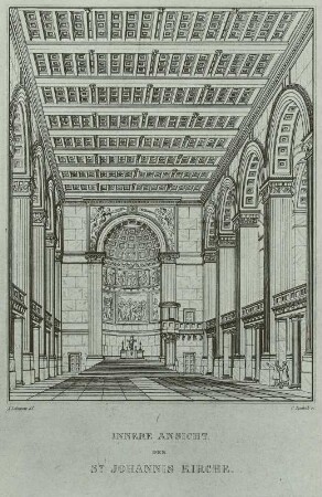 Zittau: Innere Ansicht der St. Johannis-Kirche (nach dem Umbau 1834-37 nach Schinkels Plänen)