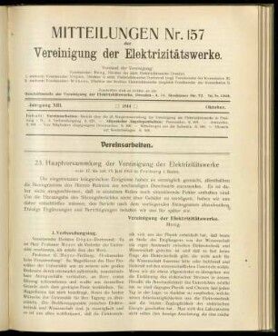 Mitteilung Nr. 157. Jg. 13, Oktober 1914