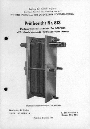 Plattenwärmeaustauscher PA 600/900