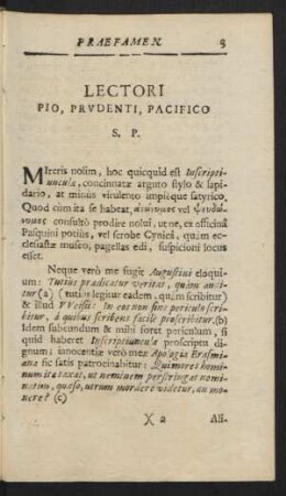 Lectori Pio, Prudenti, Pacifico S. P.