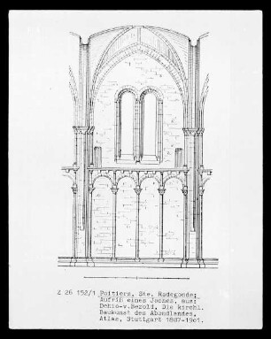 Poitiers: Aufriss eines Joches der Kirche Saint-Radegonde