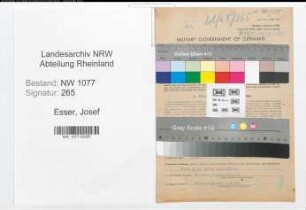 Entnazifizierung Josef Esser , geb. 12.12.1900 (Polizist)
