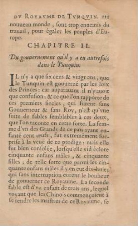 Chapitre II. Du gouvernement qu'il y a eu autrefois dans le Tunquin