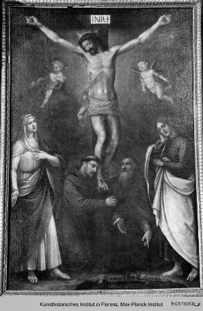 Kreuzigung Christi mit Stadtansicht von Volterra - Altare del Crocifisso