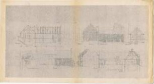 Döllgast, Hans; Marktsteft (Bayern); Gemeindehaus - Ansichten; Schnitte; Lageplan