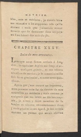 Chapitre XXXV. Suite de mes aventures
