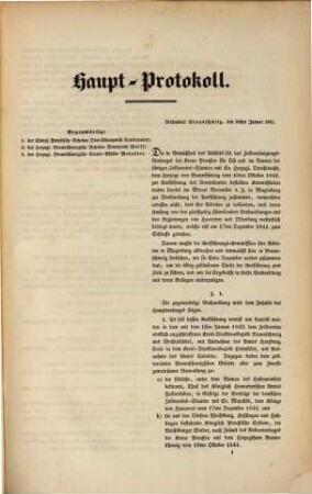 Verhandlungen der zur Vollziehung des Vertrages vom 19. Oktober 1841 über den Anschluß des Herzogthums Braunschweig an den Zollverein, nach Artikel 39 des gedachten Vertrages ernannten Kommissarien