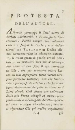 Protesta dell' Autore.