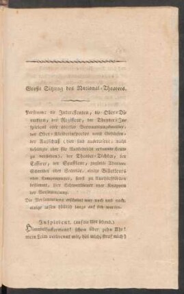 Große Sitzung des National-Theaters.