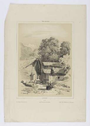Berglandschaft mit Hütten, Blatt 37 der Folge "Landschaftsstudien"