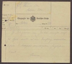 Telegramm von Walter Simons an Prinz Max von Baden, Inhalt des Telegramms des Prinzen Max zu der Londoner Konferenz