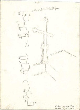 Thiersch, August ; Bauaufnahmen (deutsche Bauernhäuser u.a.) - Kreuz (Ansicht); Detail
