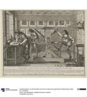 In der Druckerei (comme on imprime les planches de taille-douce)