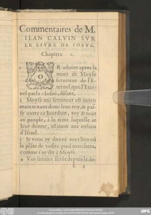 Commentaires de M. Iean Calvin Svr Le Livre De Iosve.