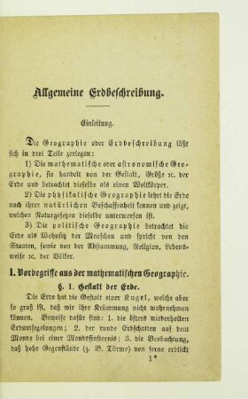 Allgemeine Erdbeschreibung
