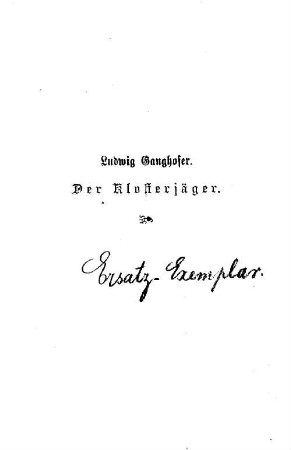 Der Klosterjäger : Roman aus dem 14. Jahrhundert. Illustriert von Hugo Engl.