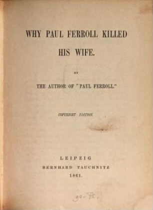 Why Paul Ferroll killed his wife