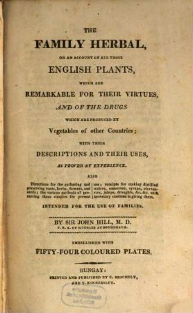 The family Herbal, or an account of all those English Plants ...