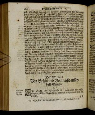 Der XV. Titul. Von Befehl und Vollmacht ausserhalb Gerichte.