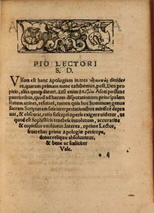 Apologiae Confessionis Illustriss. Principis Ac Domini, d. Christophori Ducis Vuirtenbergensis, &c. ... Perikopē Protē [- Postrema Pericope], Perikopē Protē