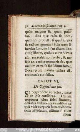 Caput VI. De Cognitione sui.