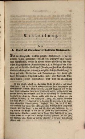 Systematische Darstellung des im Königreiche Sachsen geltenden Kirchenrechts, 1. Von der öffentlichen Kirchenverfassung des Königreichs Sachsen