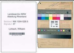 Entnazifizierung Wilhelm Lorbach , geb. 01.05.1901 (Bankkassierer)