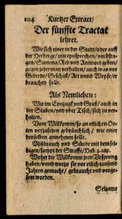 Der fünffte Tractat lehret.
