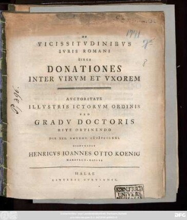De Vicissitvdinibvs Ivris Romani Circa Donationes Inter Virvm Et Vxorem