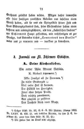 A. Seine Kirchenlieder