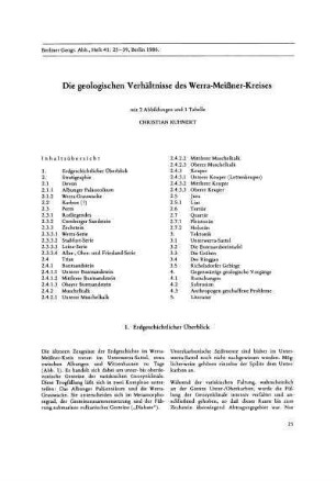 Die geologischen Verhältnisse des Werra-Meißner-Kreises