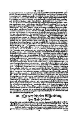 III. Fernere folge der Abhandlung / Von Rath-Häussern.