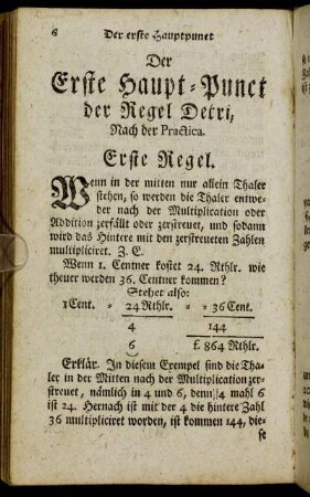Erste Regel. - Die andere Regel.