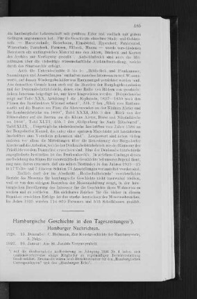 Hamburgische Geschichte in den Tageszeitungen.