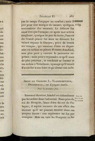 Ioury ou Georges I, Vladimirovitch, Dolgorouki, ou Longue-main. Pour la première fois