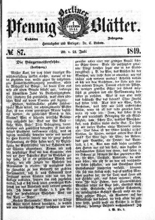 No. 87, 20. u. 21. Juli