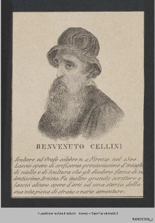 Folge von Bildnissen, Künstler und Künstlerinnen : Bildnis des Benvenuto Cellini