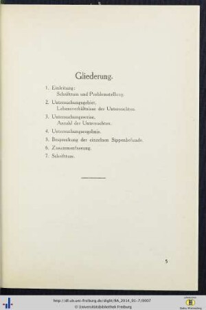 Gliederung.