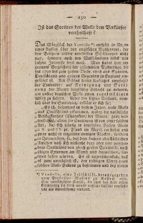 Ist des Sortiren der Wolle dem Verkäufer vortheilhaft?