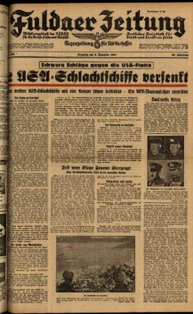 Ausgabe vom Dienstag, den 09. Dezember 1941.