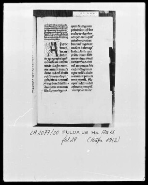 Glossa ordinaria in libros Tobias, Judith, Esther — Initiale A, Folio 24recto