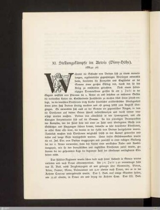 XI. Stellungskämpfe im Artois (Vimy-Höhe)