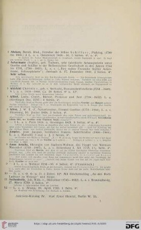 Weimars Musenhof. Autographen (Nr. 1 - 1048)