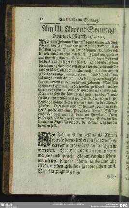Am III. Advent-Sonntag, Evangel. Matth. 11, 2-10.
